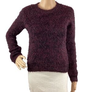 Romeo + Juliet Couture Sweater Size S Maroon Eyelash Pullover